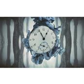 Papier peint horloge panoramique bleu Origins