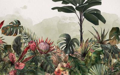 Papier peint paysage tropical panoramique Jungle Spot 400x250