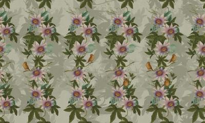 Papier peint fleuri panoramique vintage Lixus