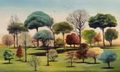 Papier peint panoramique arbres colorés haut de gamme Arboreto
