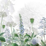 Papier peint illustration florale Blue Fields