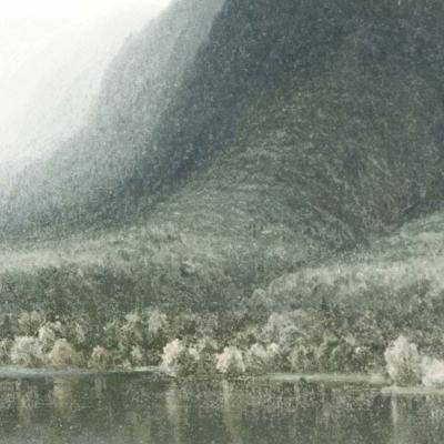 Papier peint paysage lac et forêt panoramique Journey 300x280