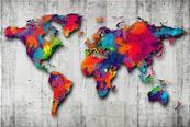 Papier peint mappemonde Colors of the world