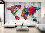 Papier peint mappemonde Colors of the world