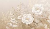 Papier peint floral panoramique haut de gamme Pemberley Beige et Ocre
