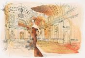 Papier peint aquarelle luxe Palazzo Serbelloni in fashion style