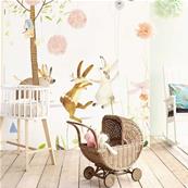 Papier peint chambre bébé Rêveries de jardin 233x280