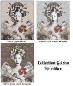 Papier peint panoramique portrait de Geisha Re-Edition