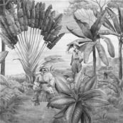 Papier peint jungle grisaille Livingstone