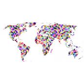 Papier peint carte du monde Pixel