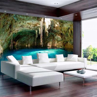 Papier peint paysage panoramique grotte Melissani