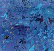 Papier peint aquarelle botanique Watercolor and Nature in Blue