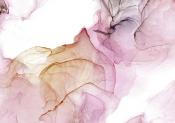 Papier peint aquarelle rose et or Shiny Fluid 400x280